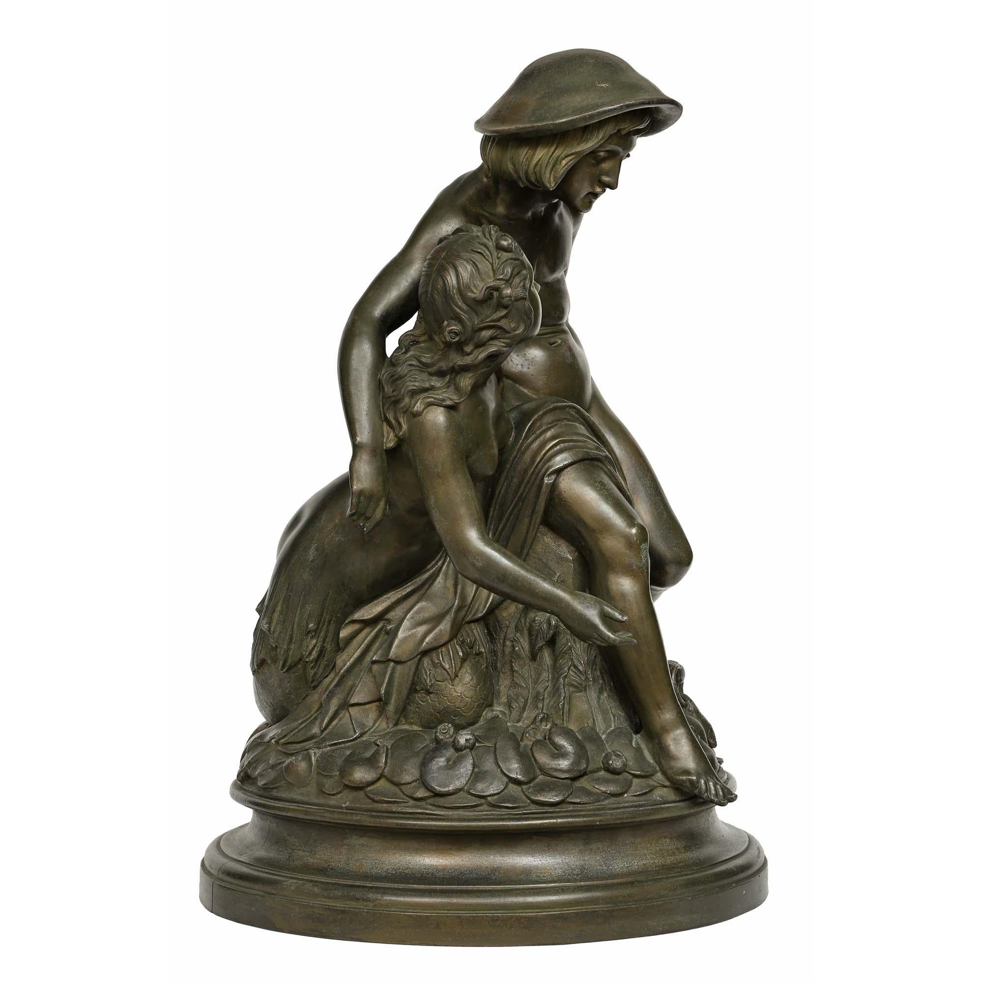 Patinated German 19th Century Bronze Signed and Dated Moser 1851 with a Verdigris Patina For Sale