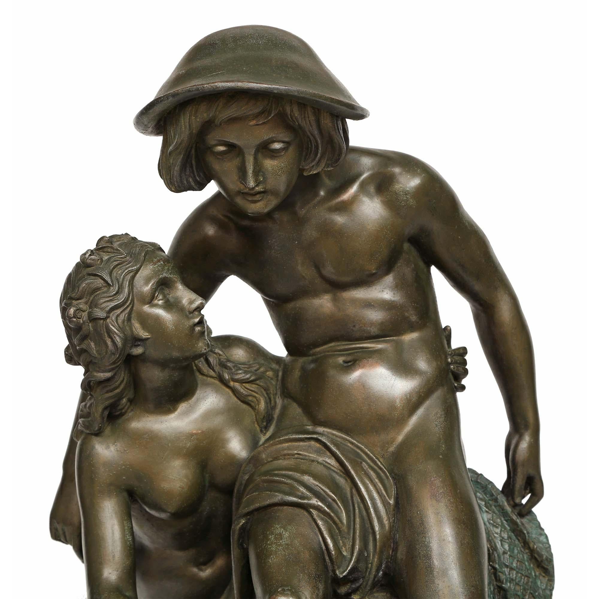 German 19th Century Bronze Signed and Dated Moser 1851 with a Verdigris Patina For Sale 2