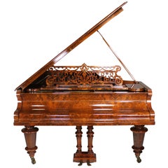 A German 19th Century Louis XVI Style Burr Walnut Bechstein Concert Grand Piano