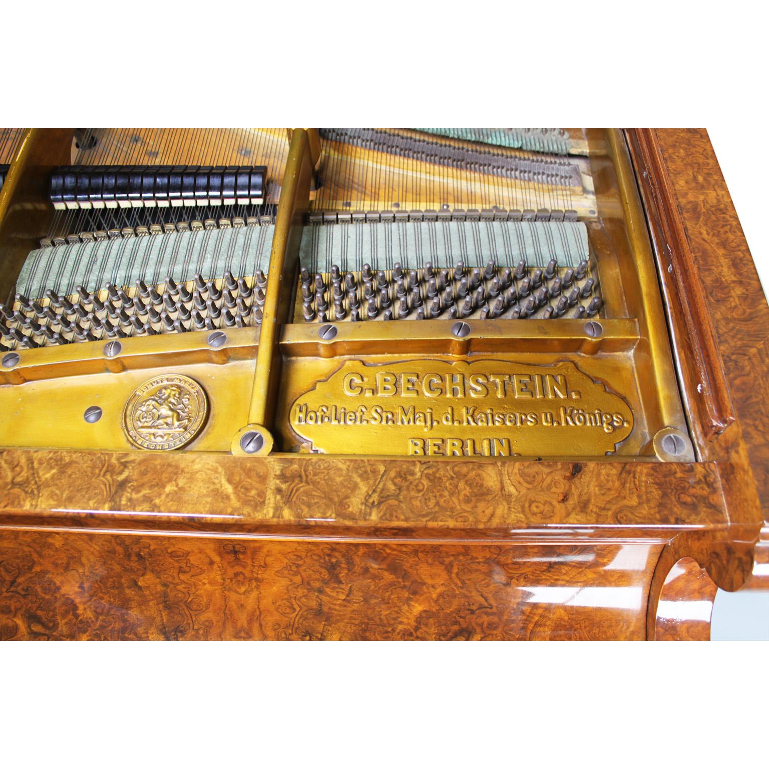 Deutsches Bechstein-Konzert-Grand Piano aus Wurzelnussholz im Louis-XVI.-Stil des 19. Jahrhunderts im Angebot 9