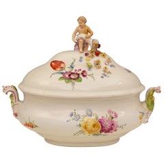 German 19th Century Meissen Porcelain Lidded Tureen