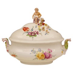 German 19th Century Meissen Porcelain Lidded Tureen