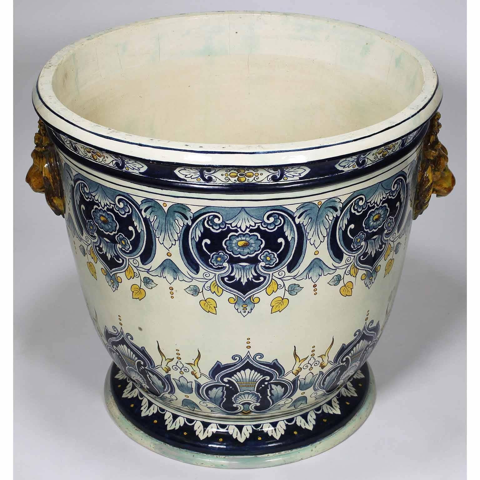 German 19th Century Neoclassical Revival Majolica Jardinière Planter on Stand 3