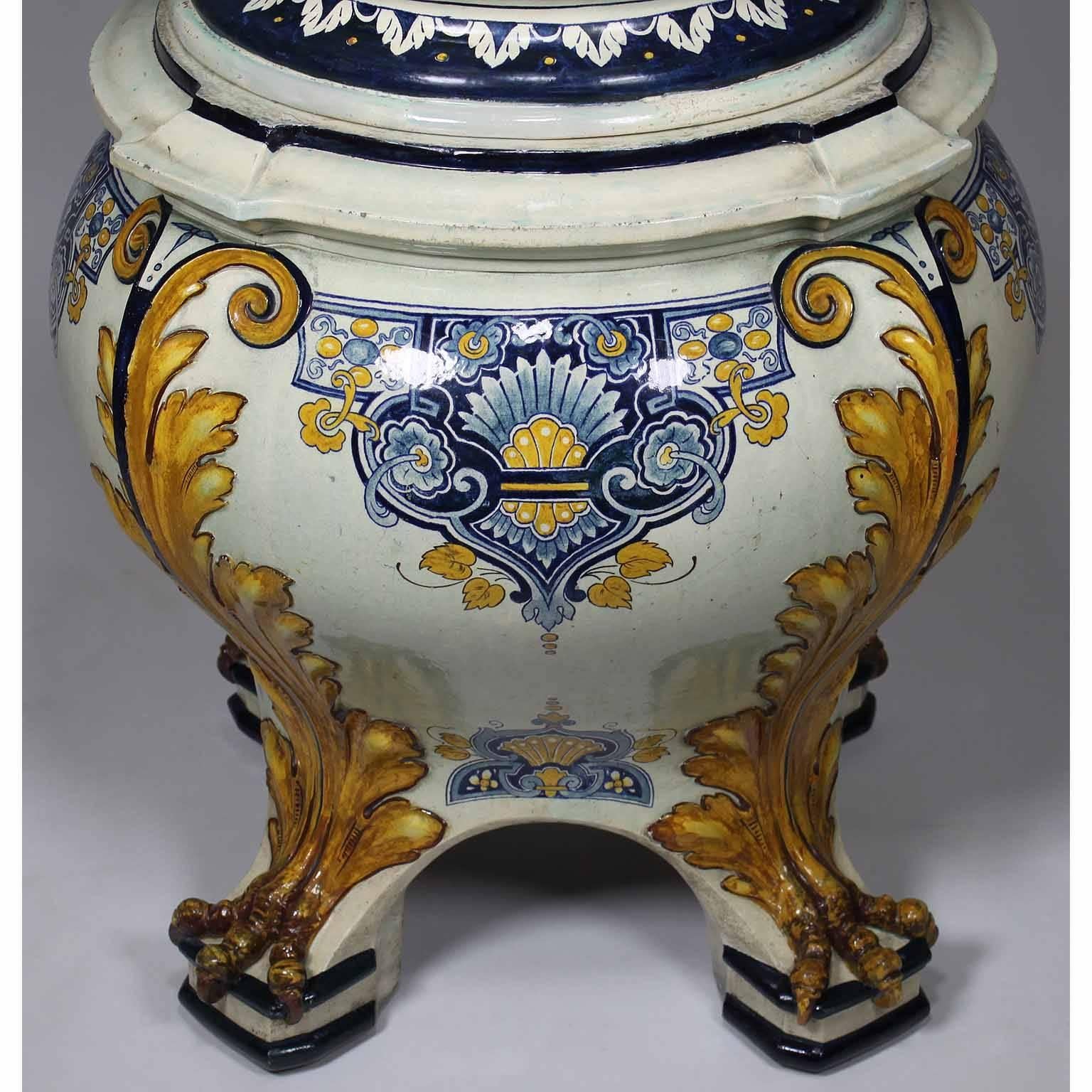 German 19th Century Neoclassical Revival Majolica Jardinière Planter on Stand 5