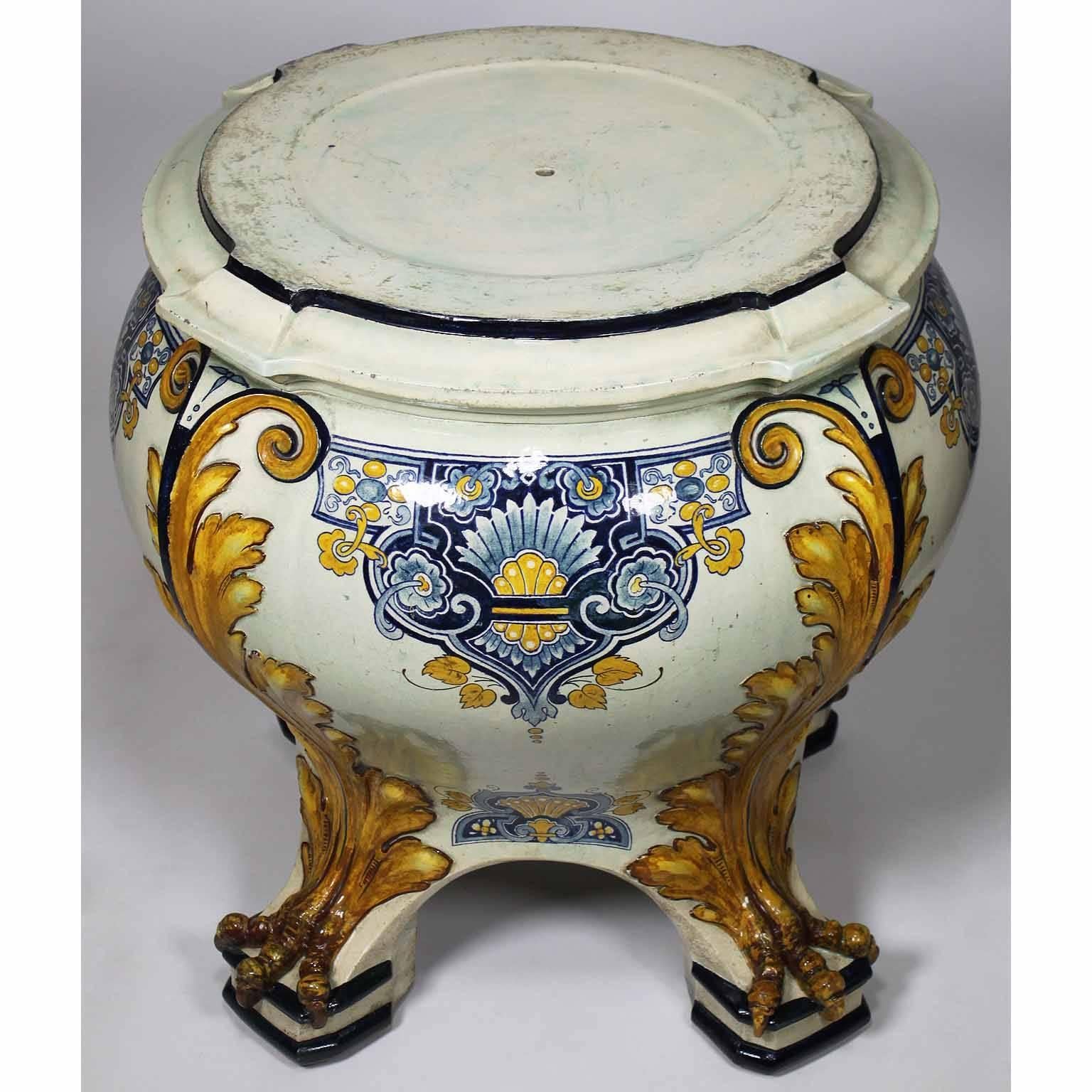 German 19th Century Neoclassical Revival Majolica Jardinière Planter on Stand 6