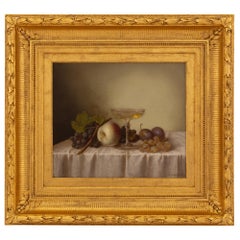 German 19th Century Oil on Canvas Still Life Painting by Joseph Wilms
