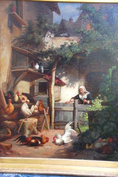 German 19th Century Original Oil on Canvas by Gustav Konrad Sus