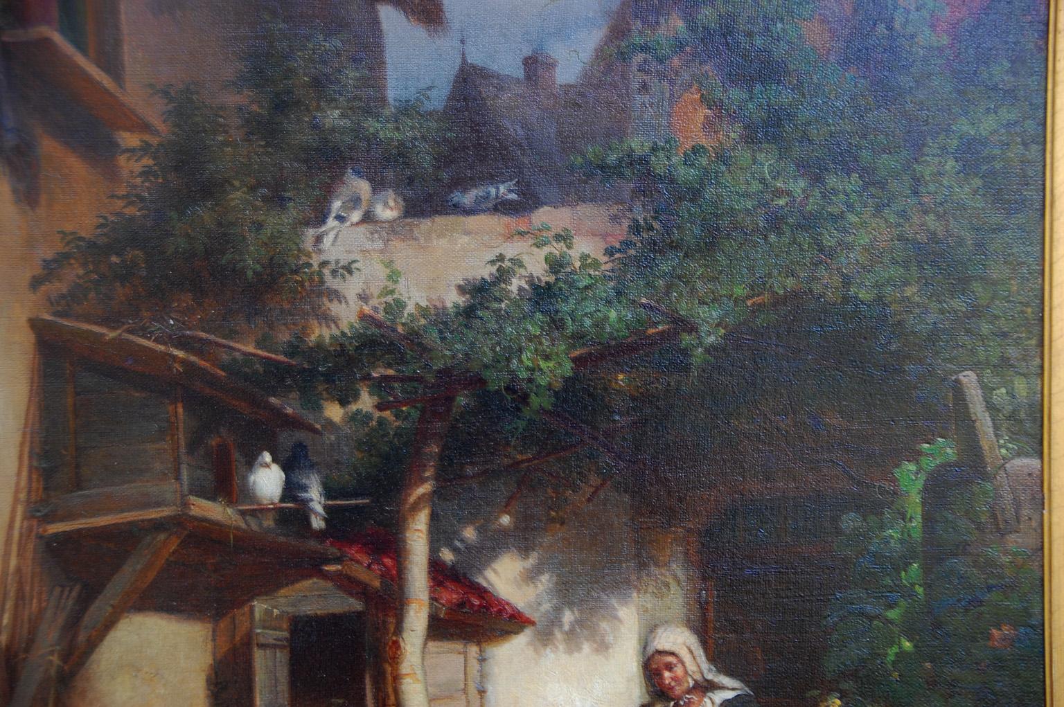 Huile sur toile d'origine allemande du XIXe siècle de Gustav Konrad Sus  Bon état - En vente à Wells, ME