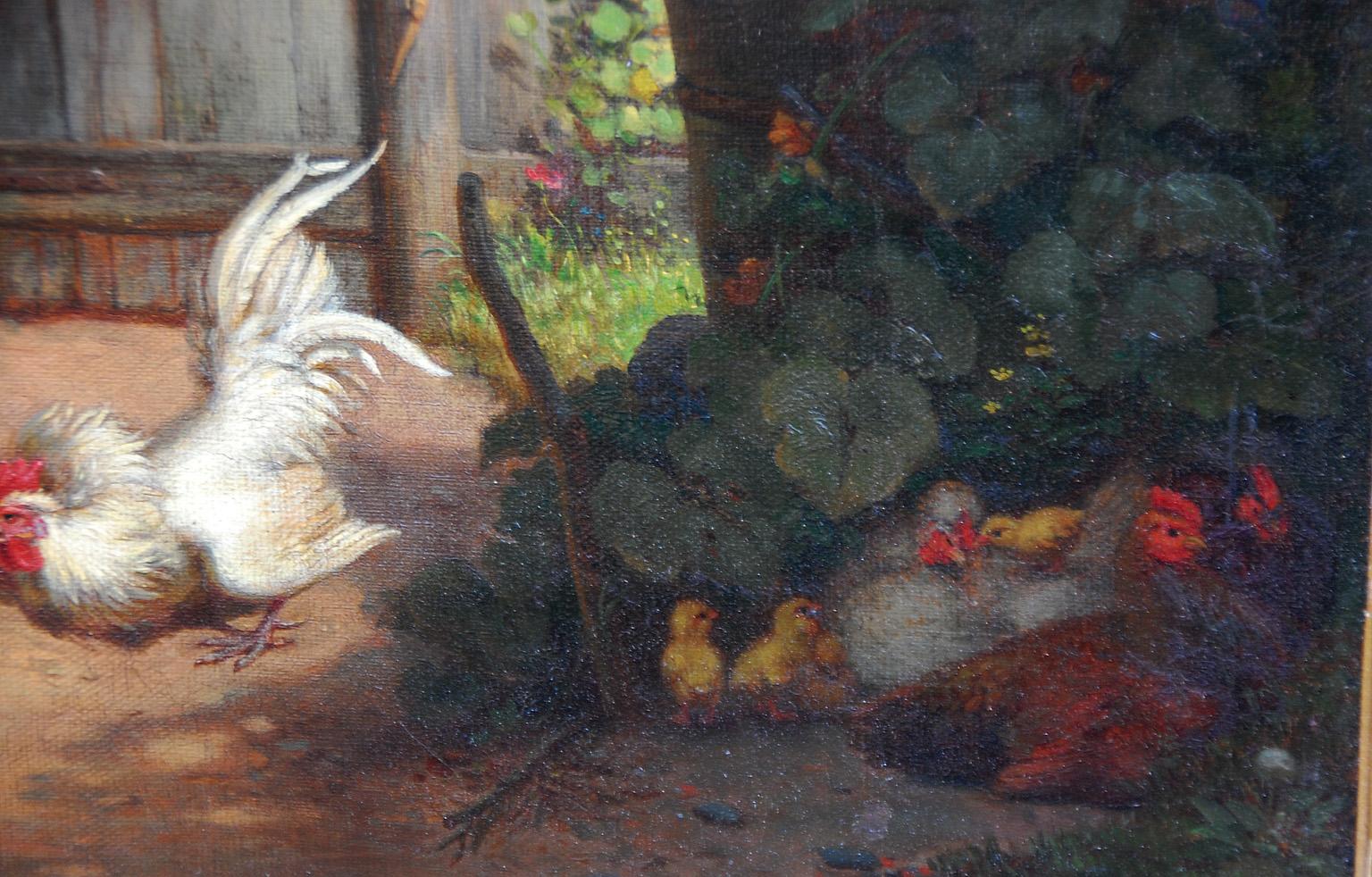 Romantic German 19th Century Original Oil on Canvas by Gustav Konrad Sus  For Sale