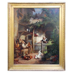 German 19th Century Original Oil on Canvas by Gustav Konrad Sus