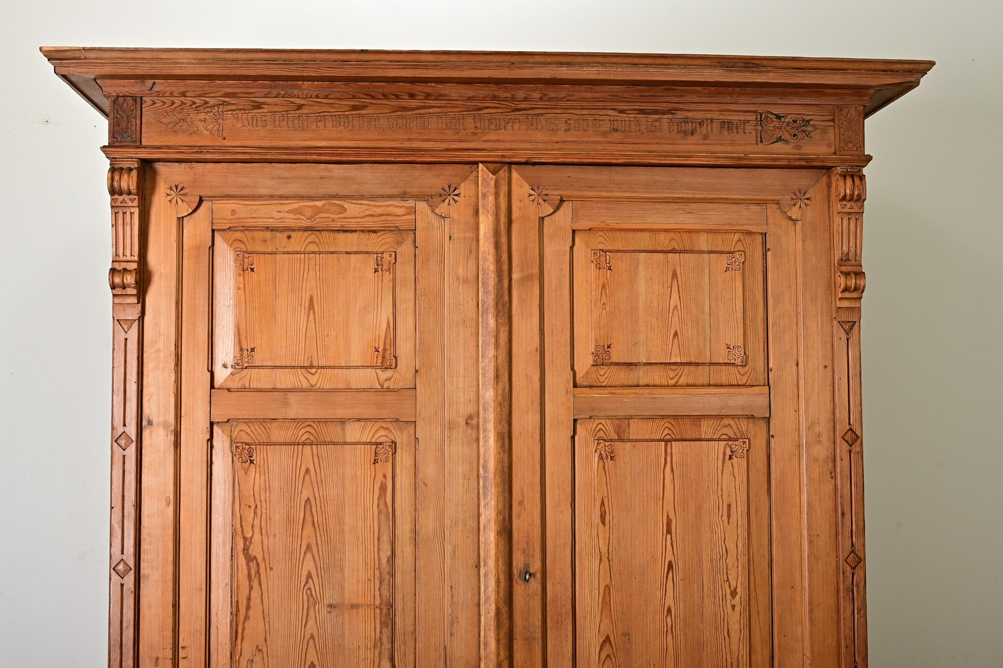 Iron German 19th Century Pine Armoire