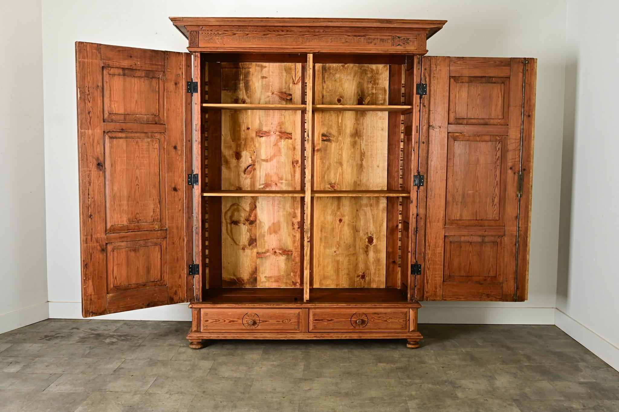 German 19th Century Pine Armoire 3