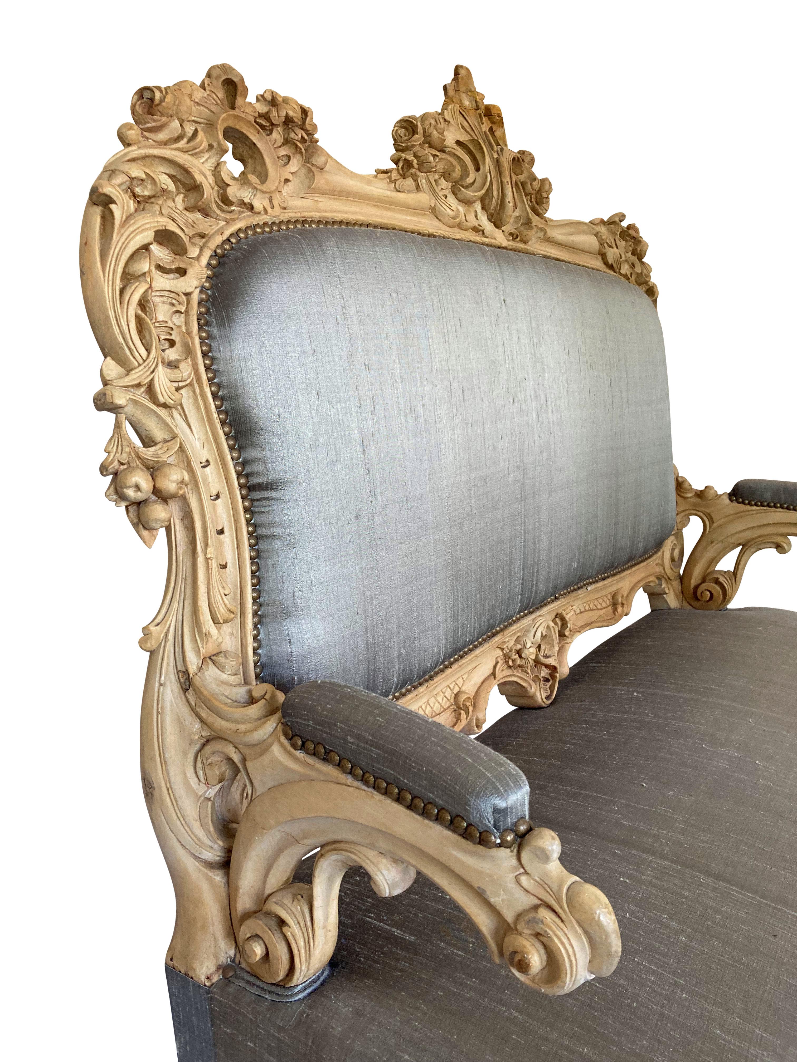 Rococo Settee rocococo allemande du 19ème siècle en vente