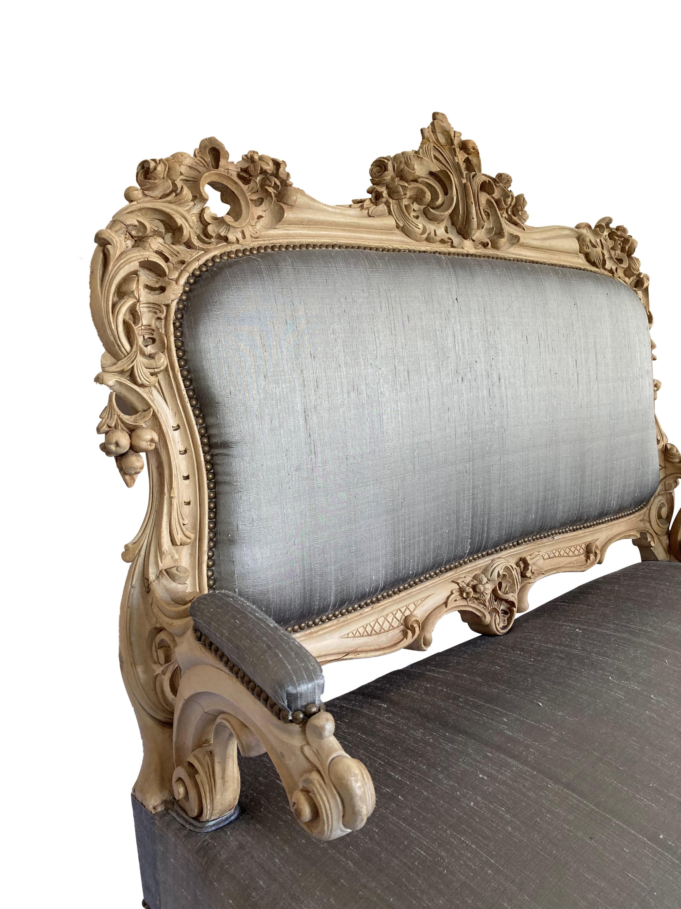 Mid-19th Century German 19th Century Rococo Settee For Sale