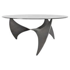 Deutscher Couchtisch aus Stahl und Glas des 20. Jahrhunderts von Knut Hesterberg, Space-Age
