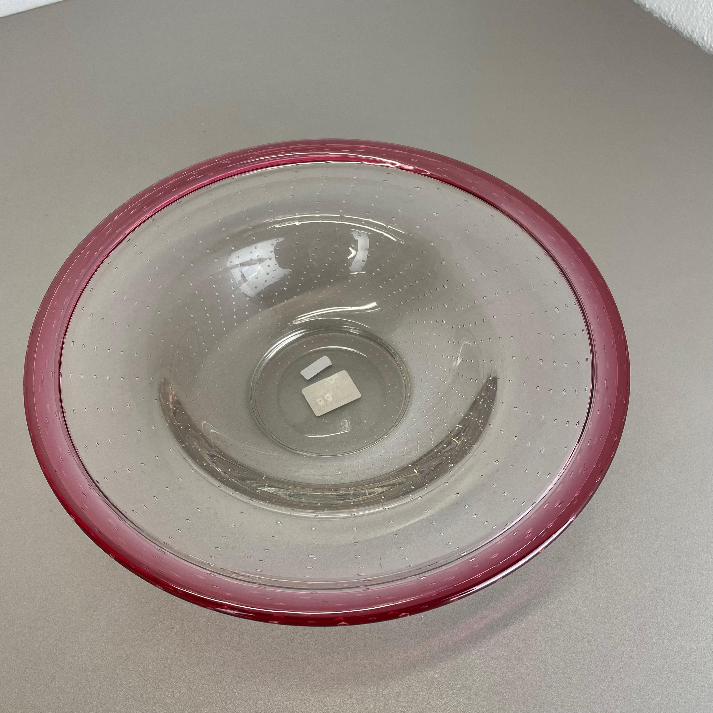 German 2, 2kg Glass Bowl by Karl Wiedmann for WMF, 1960s Baushaus Art Deco For Sale 8