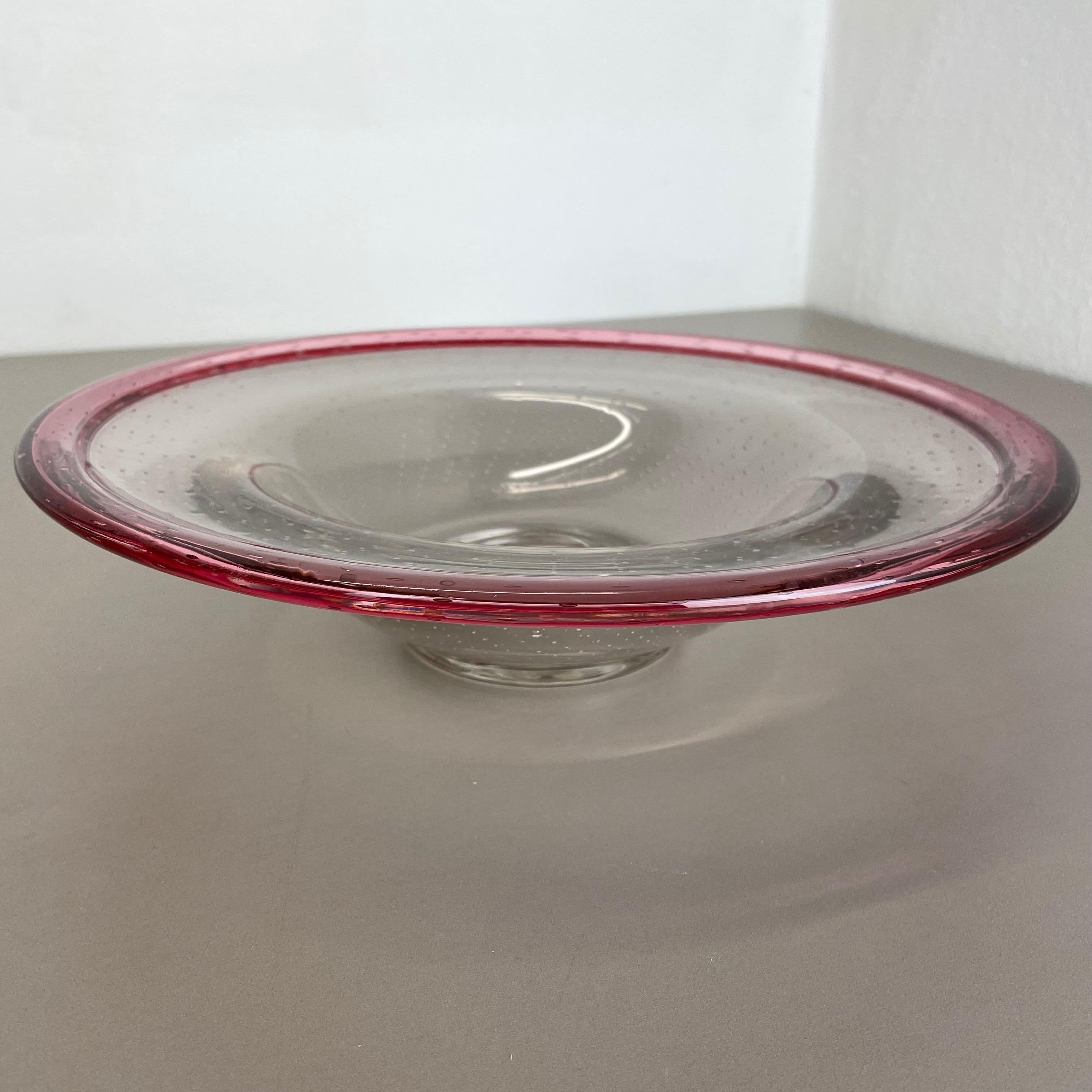 German 2, 2kg Glass Bowl by Karl Wiedmann for WMF, 1960s Baushaus Art Deco For Sale 9