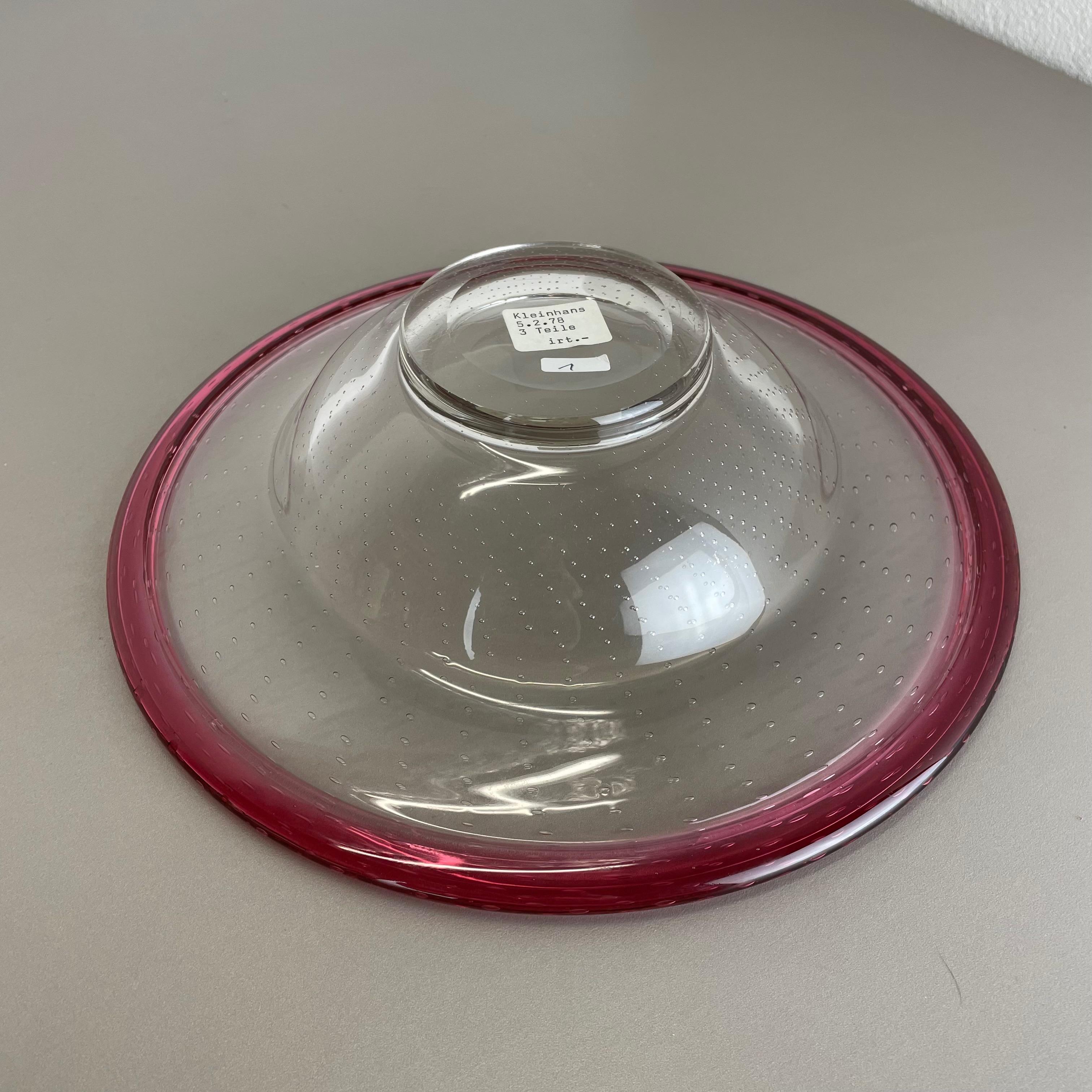 German 2, 2kg Glass Bowl by Karl Wiedmann for WMF, 1960s Baushaus Art Deco For Sale 10