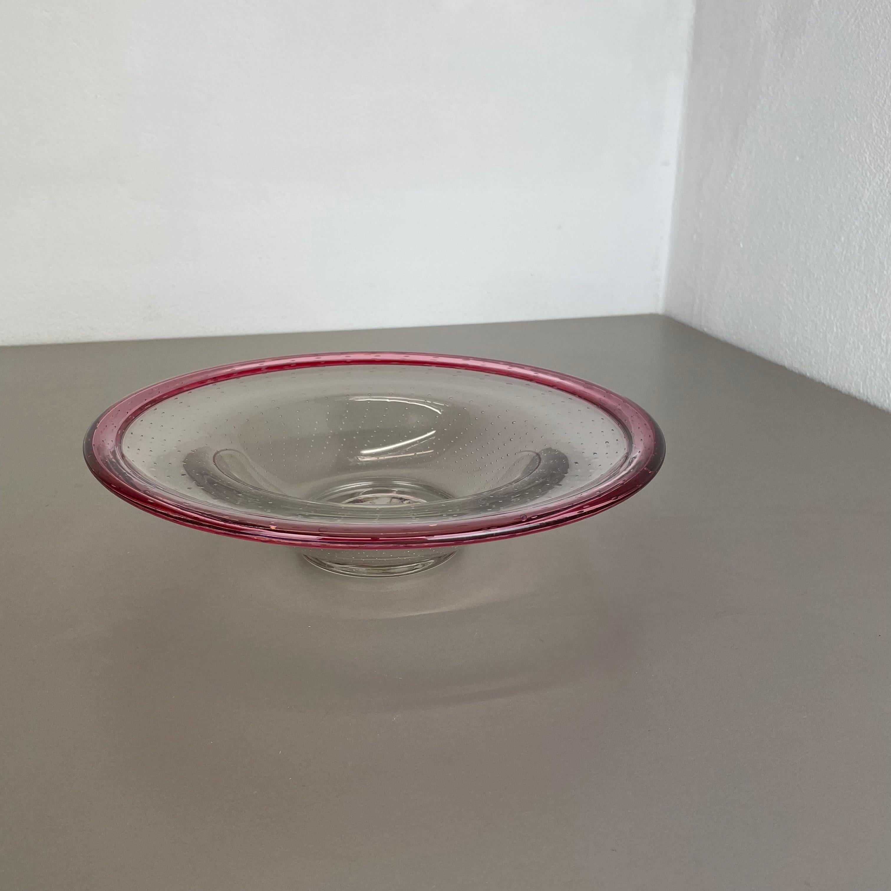 20th Century German 2, 2kg Glass Bowl by Karl Wiedmann for WMF, 1960s Baushaus Art Deco For Sale