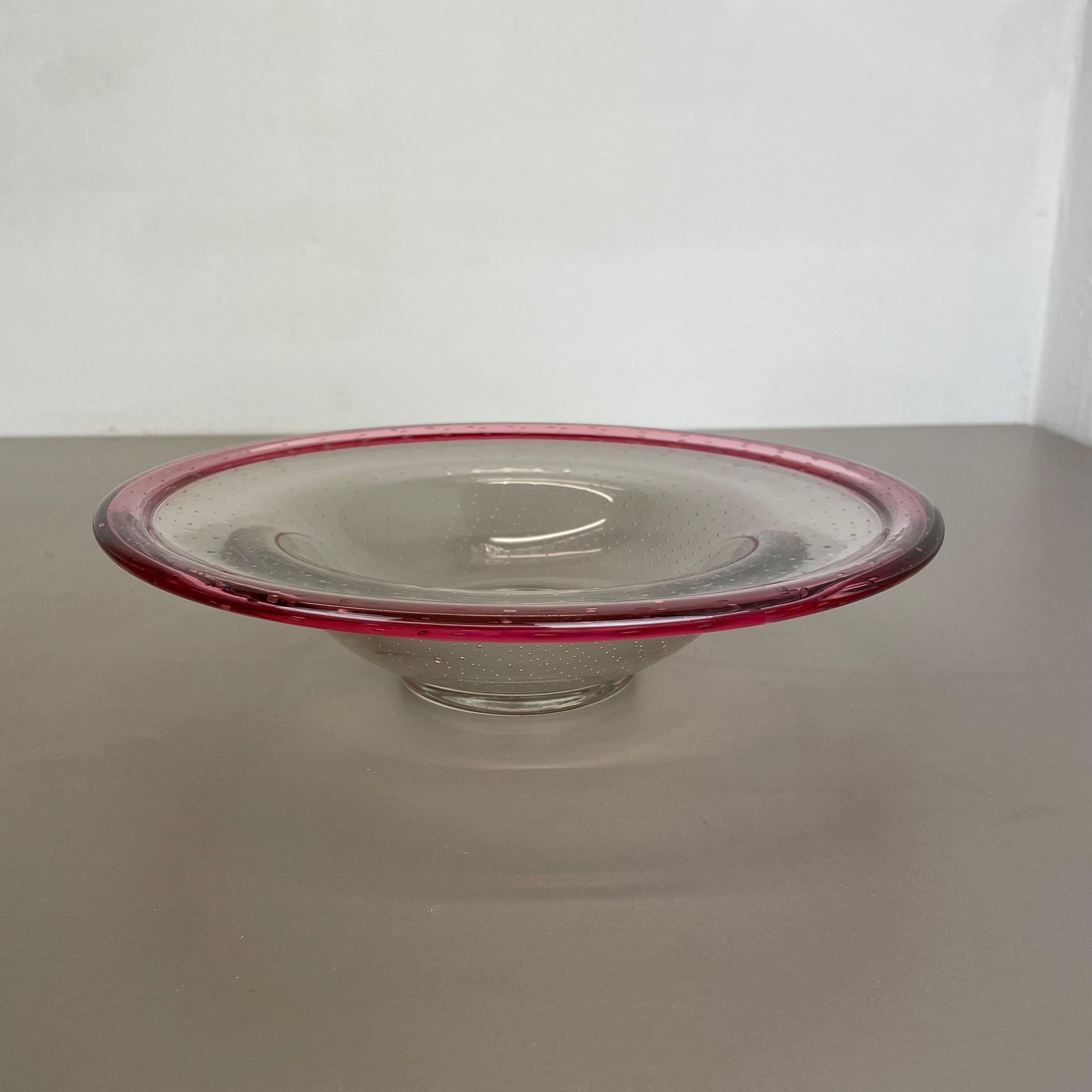 Art Glass German 2, 2kg Glass Bowl by Karl Wiedmann for WMF, 1960s Baushaus Art Deco For Sale