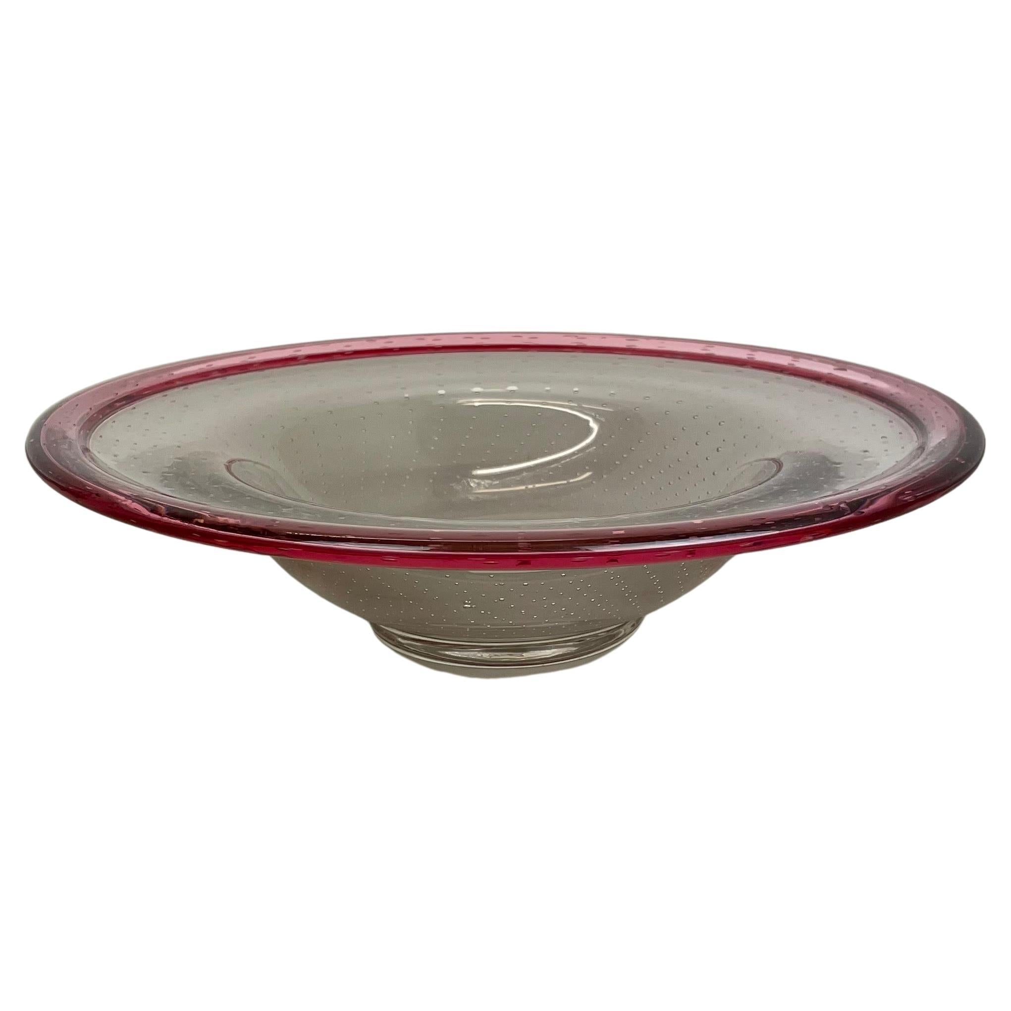 German 2, 2kg Glass Bowl by Karl Wiedmann for WMF, 1960s Baushaus Art Deco