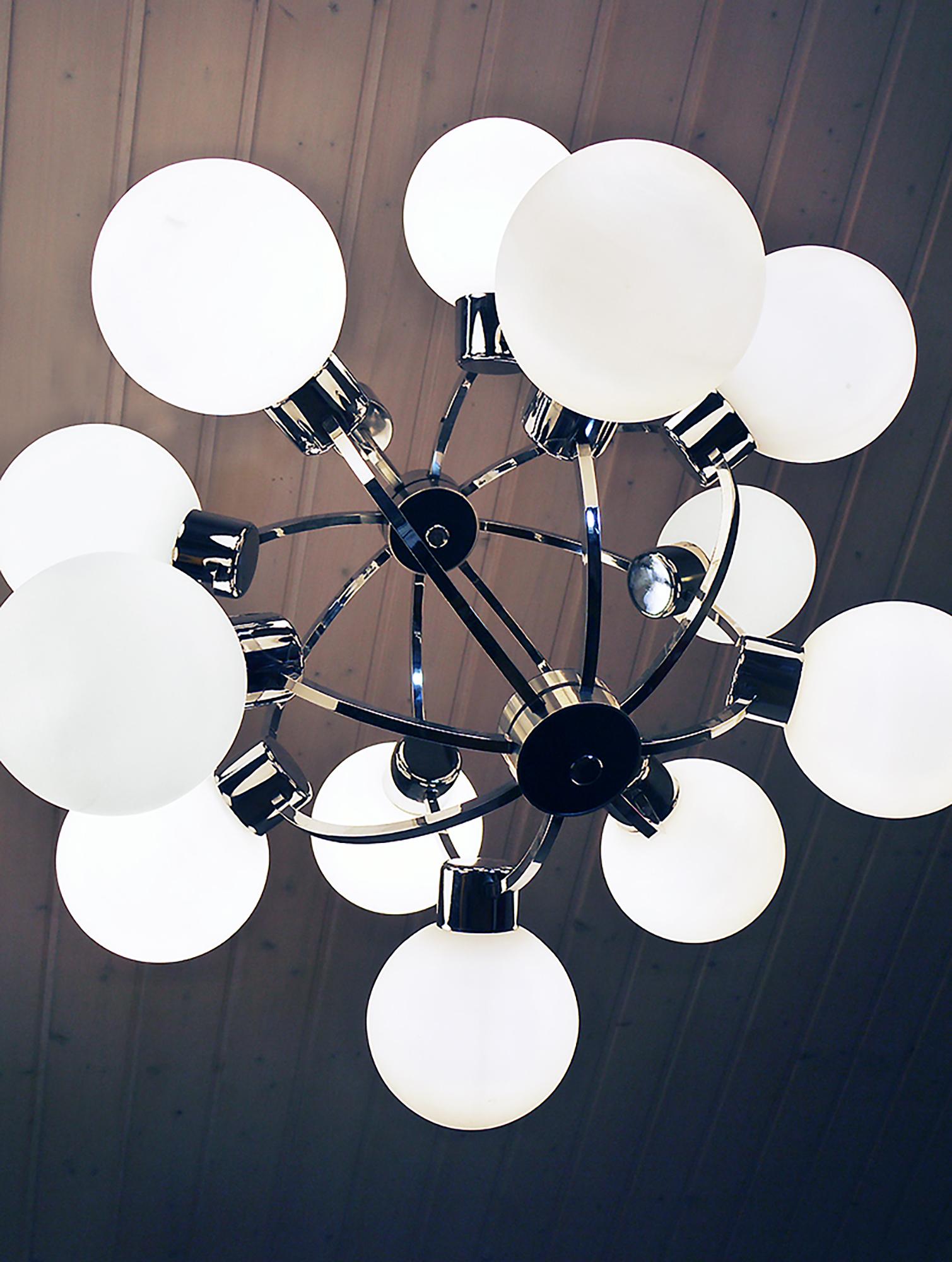 Metallo Lampadario Atomic Sputnik tedesco da 26