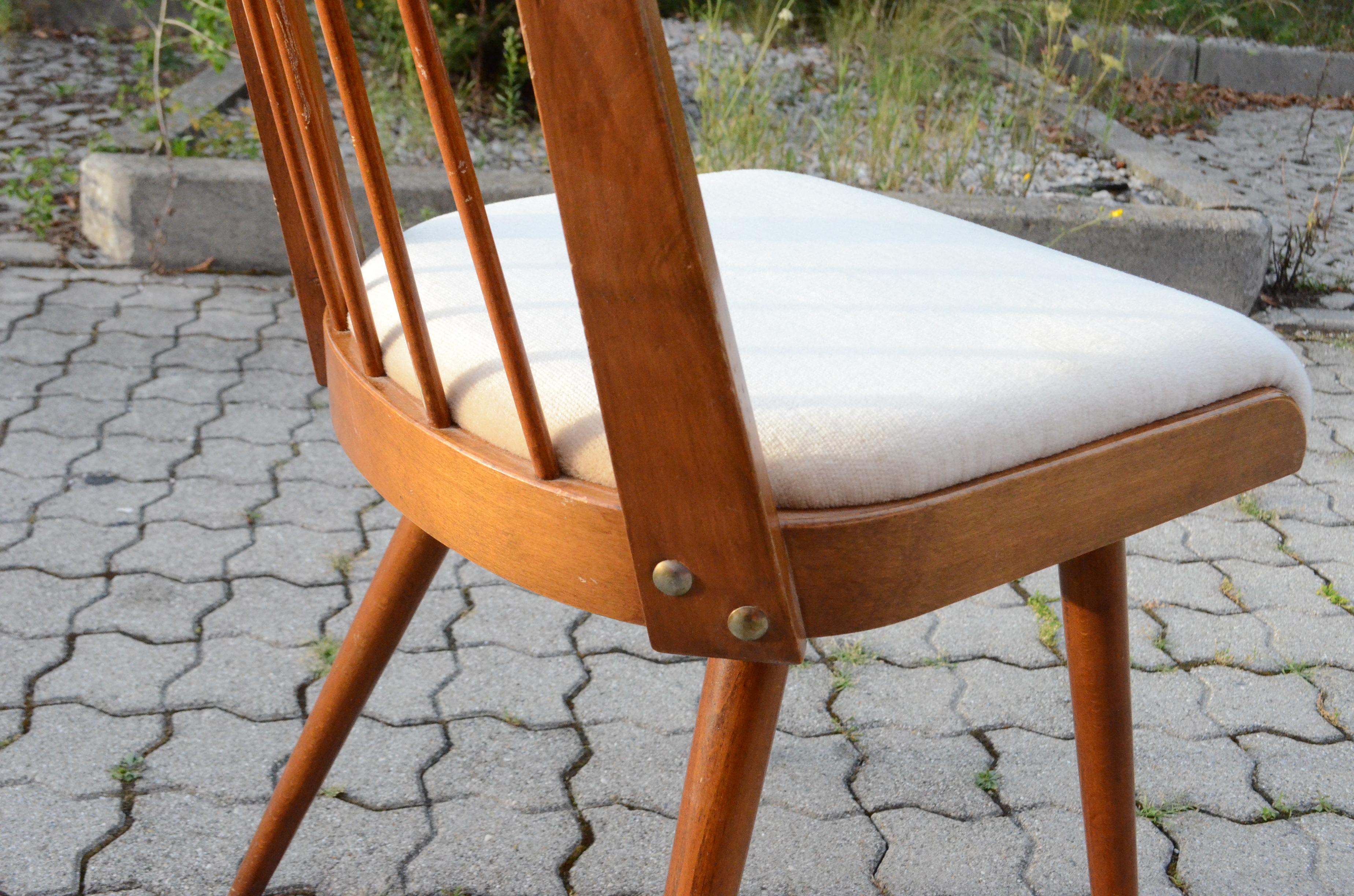 German 50ties Mid Century Dining Chair Set of 4 For Sale 5