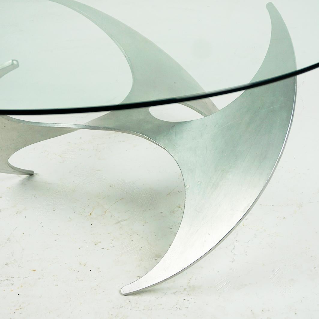 Mid-20th Century German 60s Aluminum and Glass Coffee Table by Knut Hesterberg for Ronald Schmitt