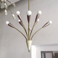 German Multi Arm Pendant Light, 1950