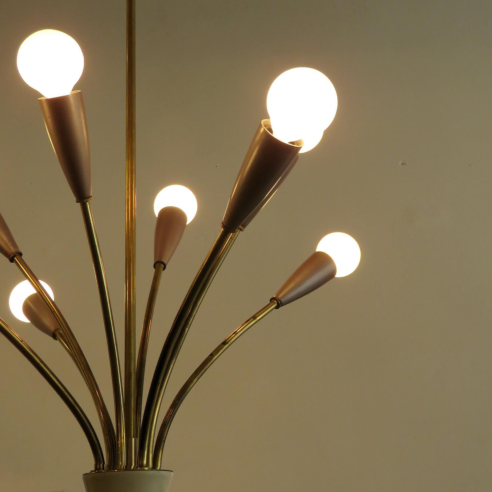 Lámpara colgante alemana de 8 brazos, 1950 en venta 1