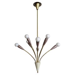 German Multi Arm Pendant Light, 1950