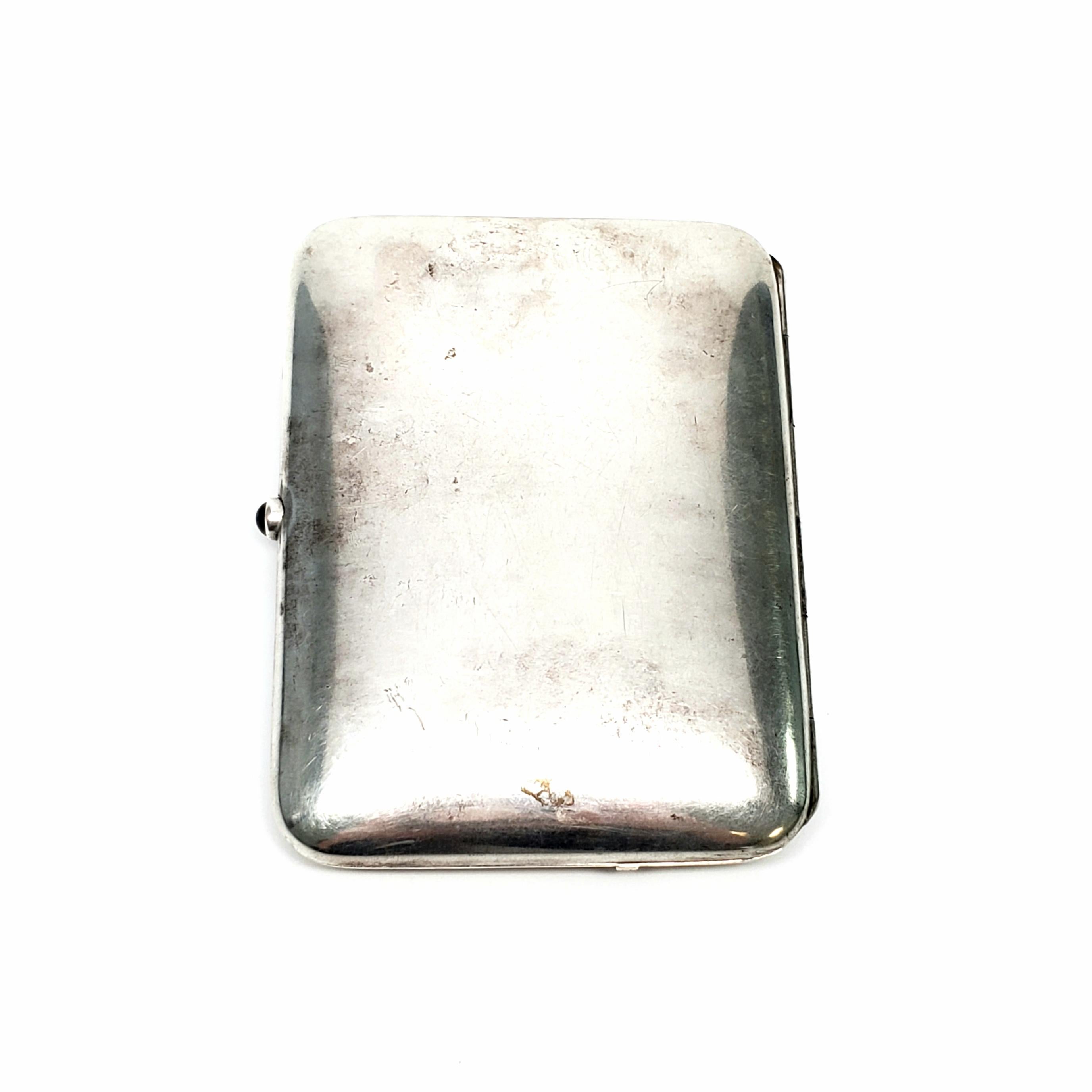 German 800 Silver Cigarette Case with Monogram In Good Condition In Washington Depot, CT