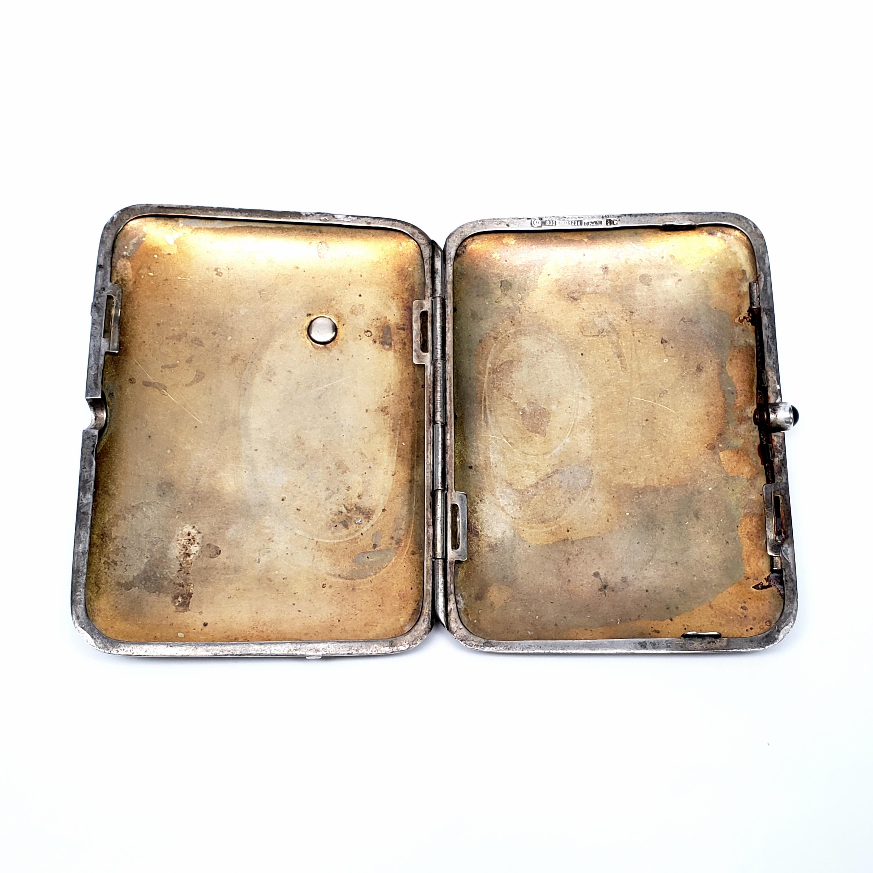German 800 Silver Cigarette Case with Monogram 1
