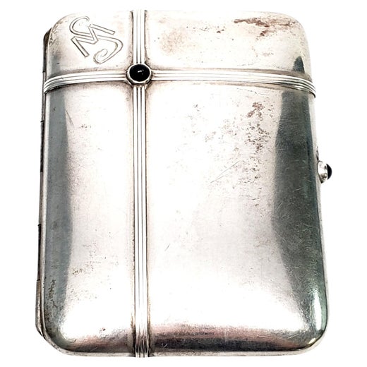German 800 Silver Cigarette Case with Monogram For Sale at 1stDibs