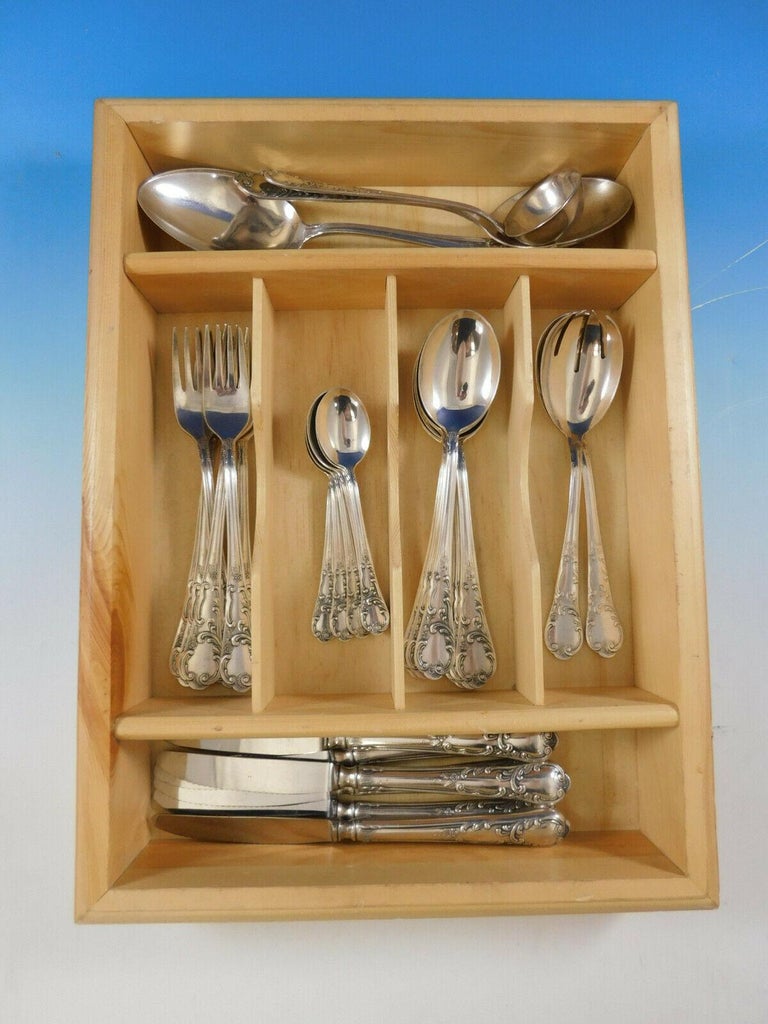 German 800 Silver Flatware Set by Nica Service for 6 Dinner 30 pieces