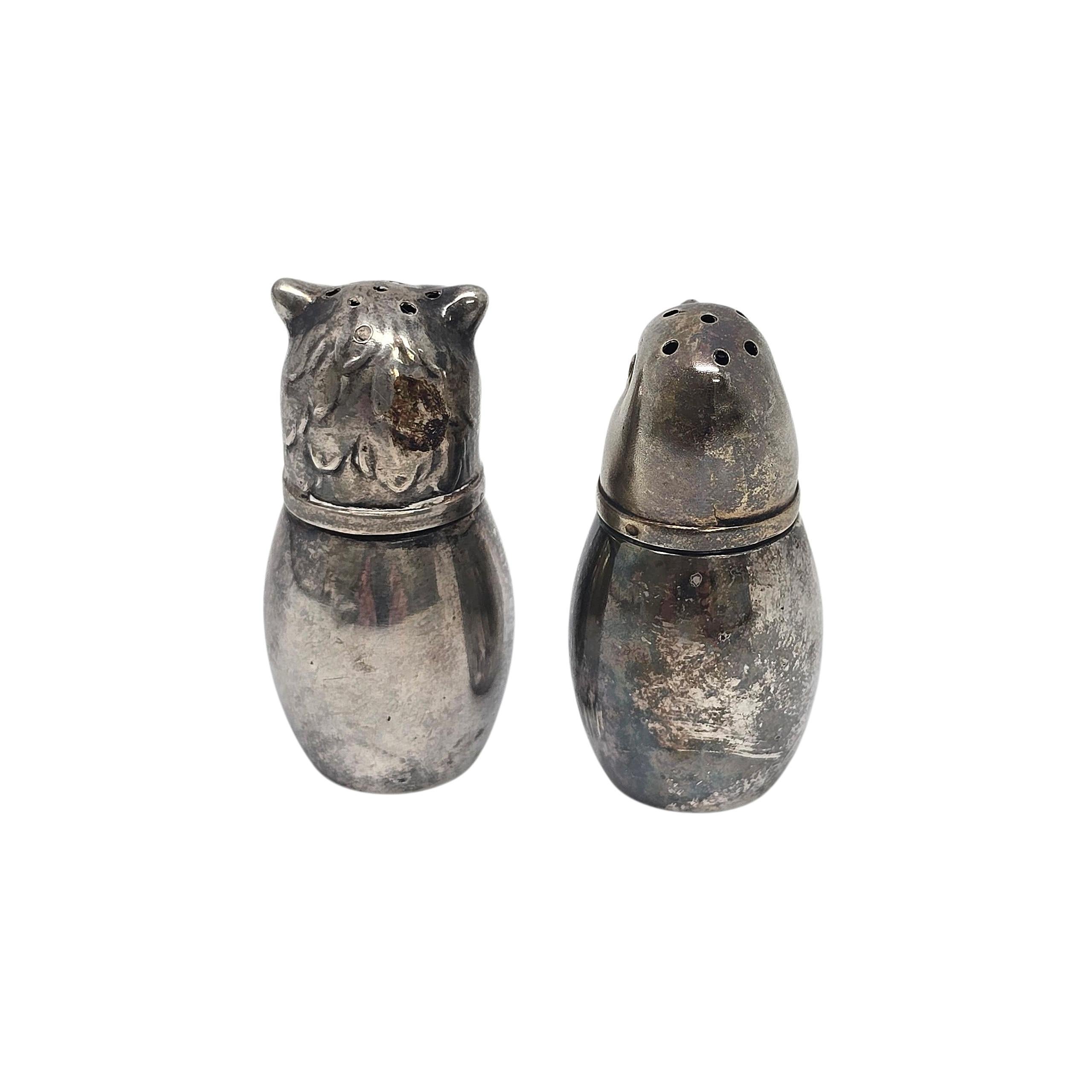 Shakers sale e pepe in argento 800 tedesco con gufo e pulcino #23986 In condizioni buone in vendita a Washington Depot, CT