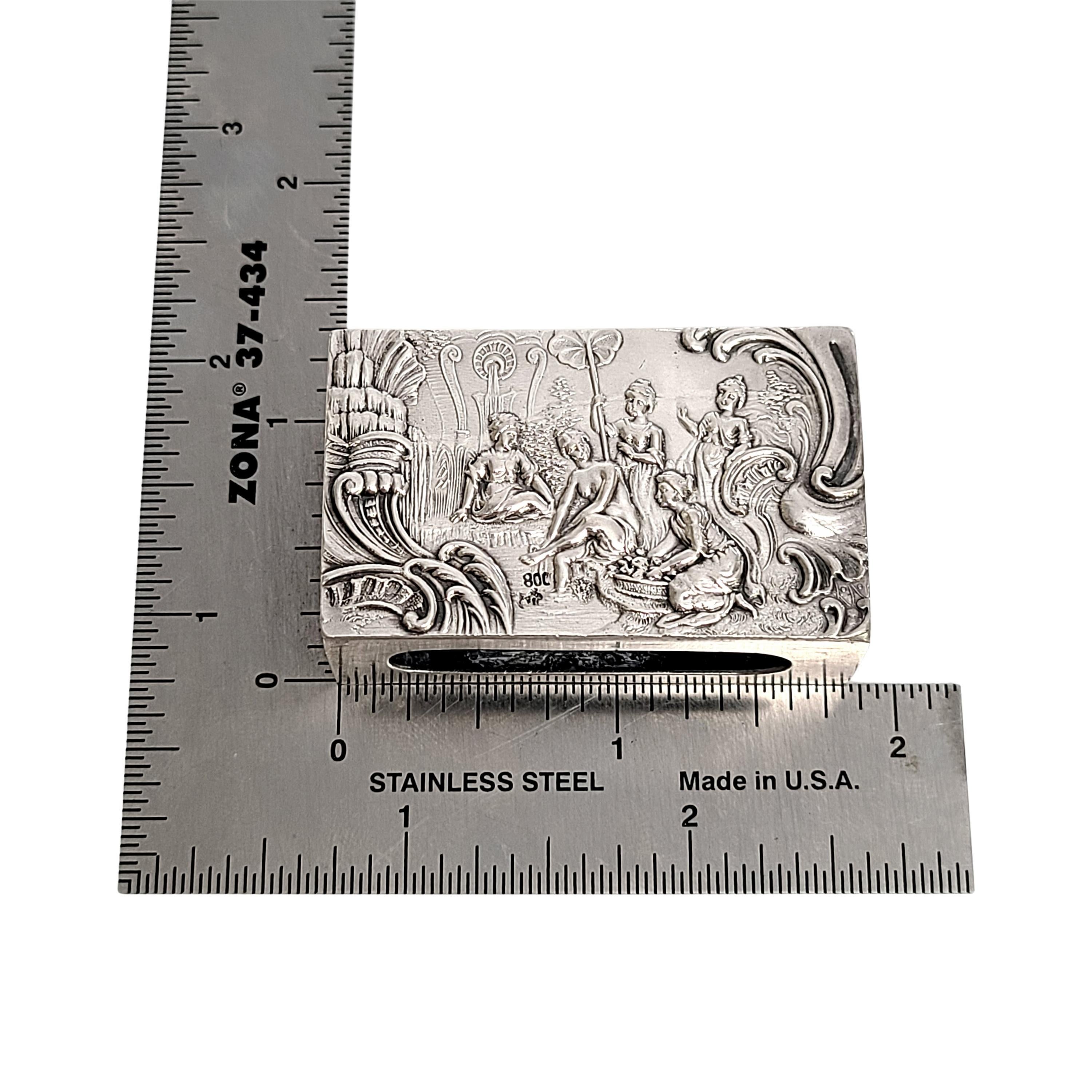 German 800 Silver Repousse Scenes Matchbox Holder 3