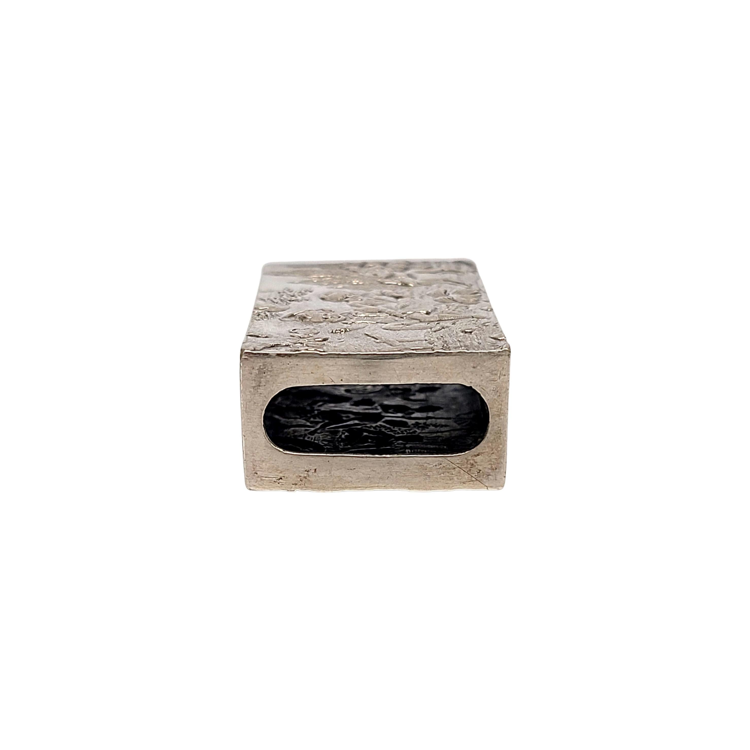 German 800 Silver Repousse Scenes Matchbox Holder In Good Condition In Washington Depot, CT