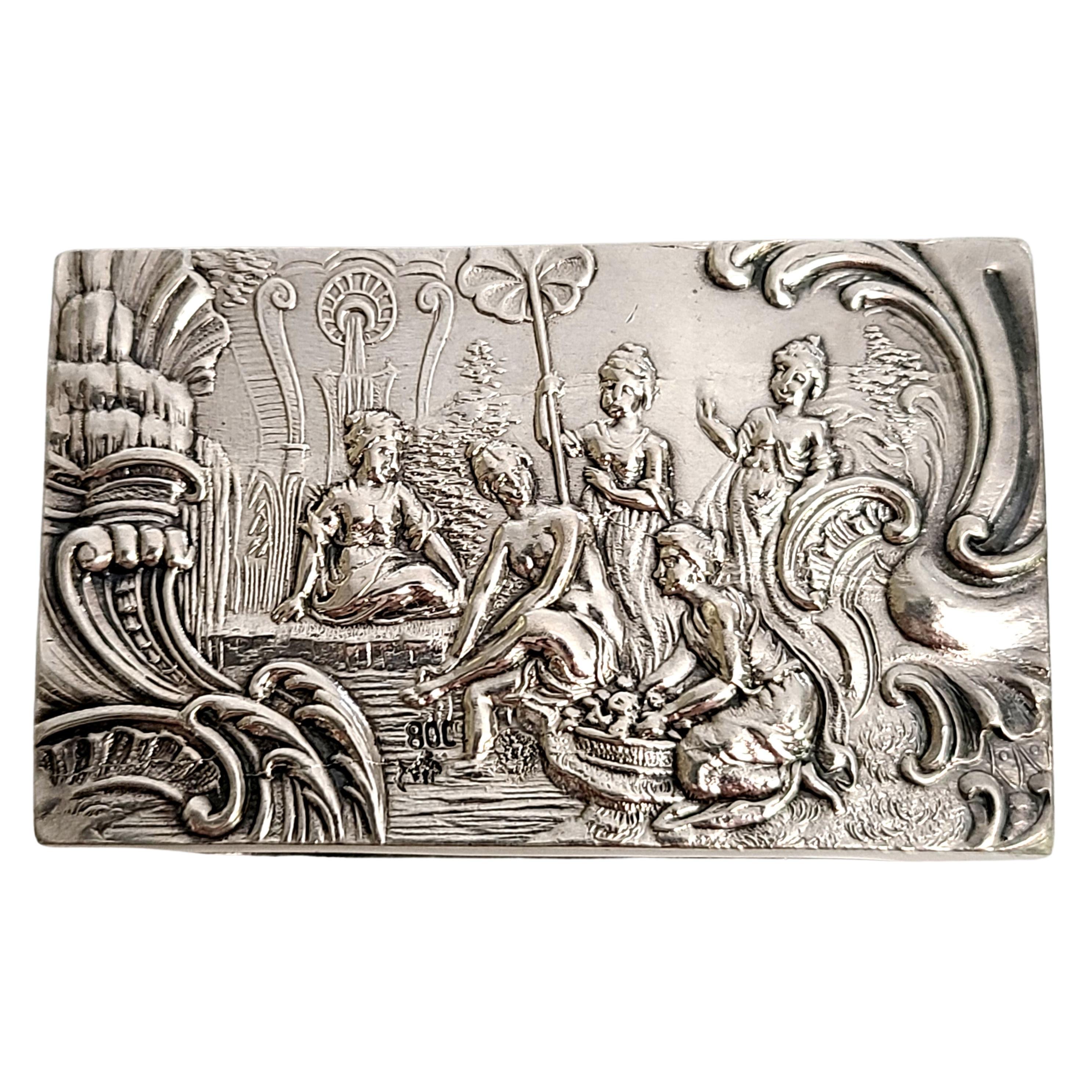 German 800 Silver Repousse Scenes Matchbox Holder 1