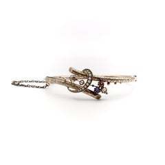 German 8K Gold Aesthetic Movement Bypass Bracelet, circa 1880