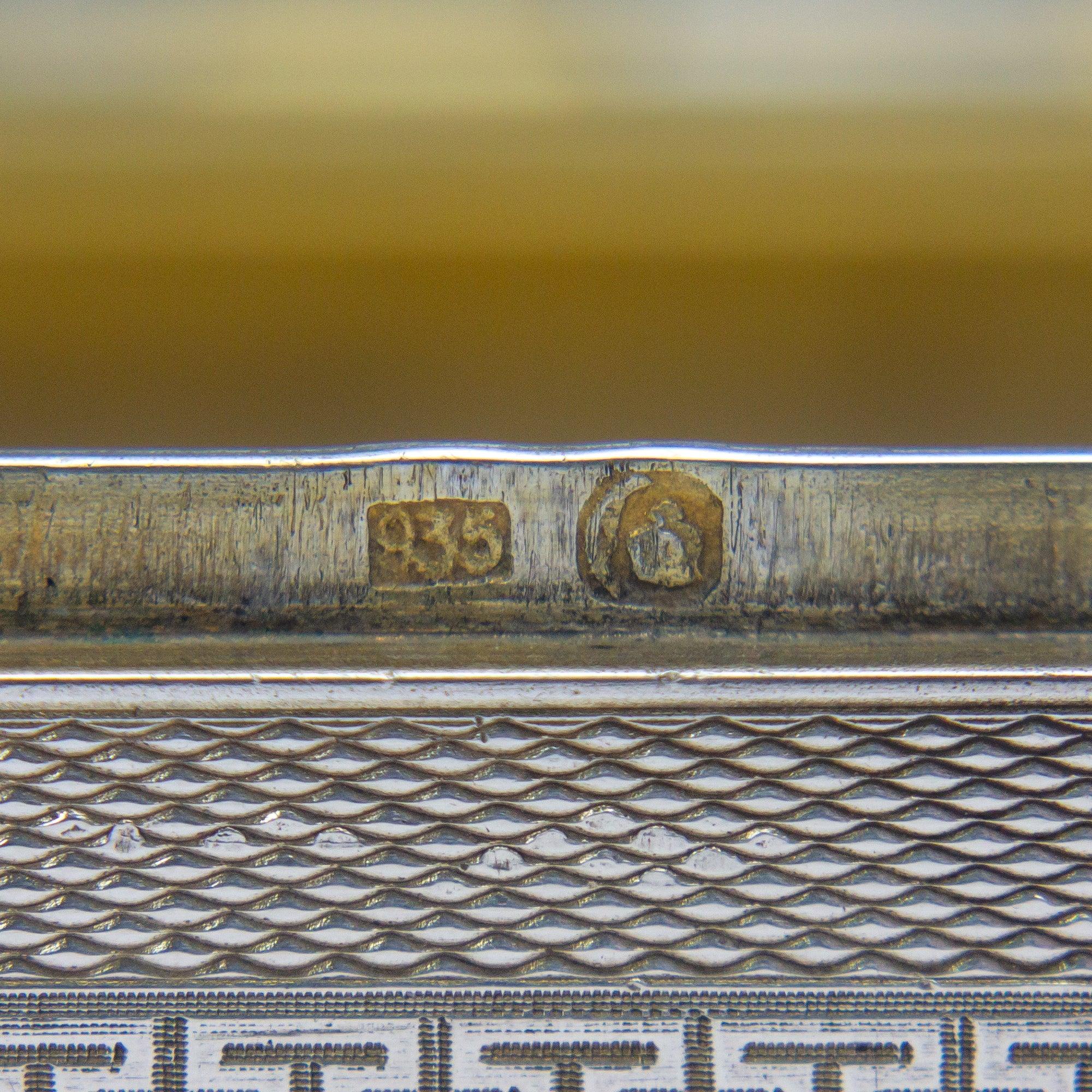 German .935 Purity Silver & Enamel Snuff Box 4