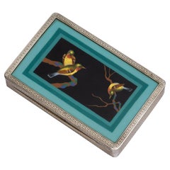 German .935 Purity Silver & Enamel Snuff Box