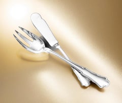 German - A Magnificent 15 Piece Set of 800 Silver Flatware Serving Pieces