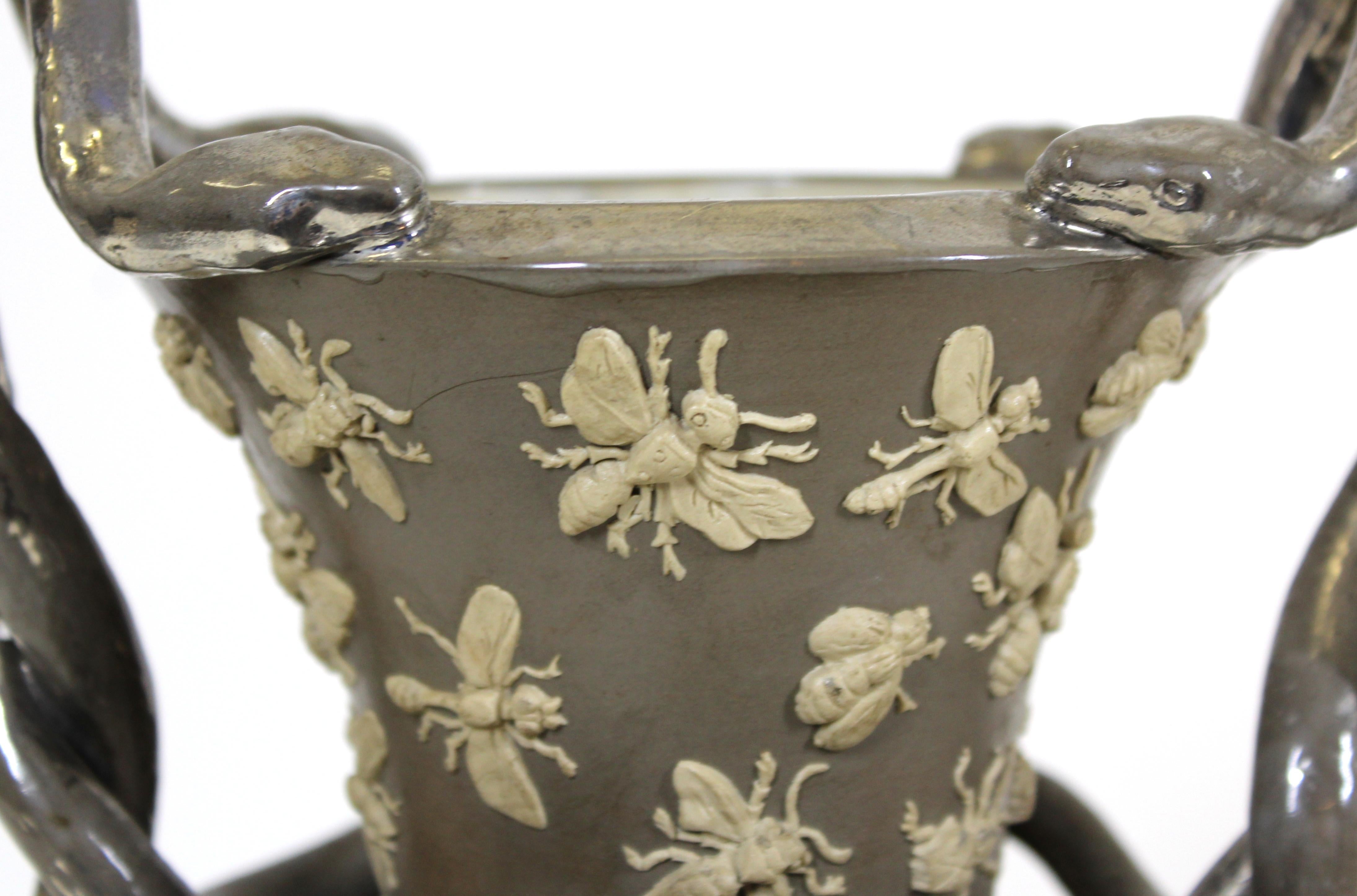 German Aesthetic Style Exhibition Vase with Bugs, Bees and Snake Handles 1