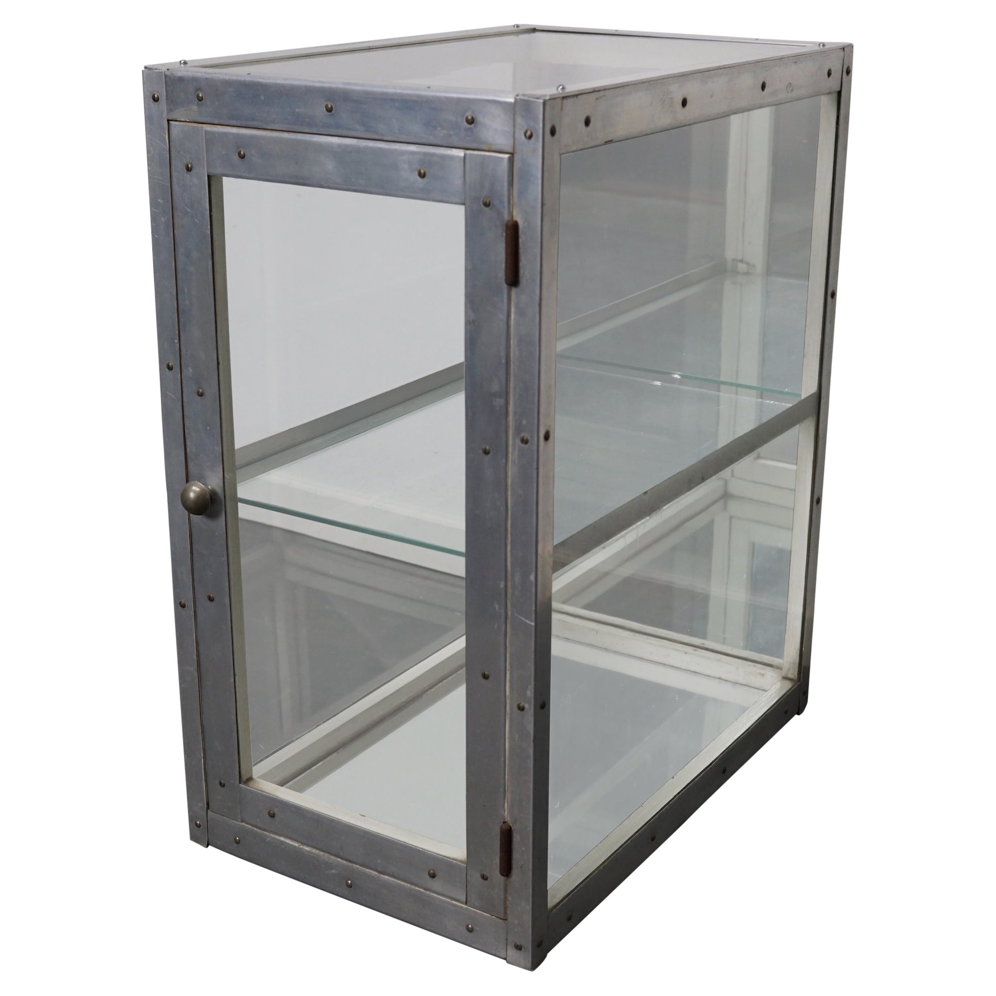 German Aluminium Museum / Shop Display Cabinet or Vitrine, Mid 20th Century