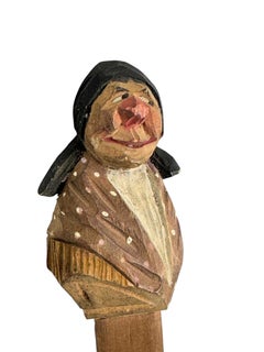 German ANRI Wood Carved Figural Decorative Letter Opener vintage 1920s