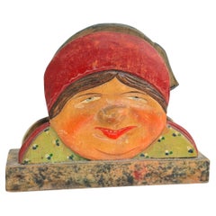 Soporte Servilletero Alemán ANRI Figura Tallada, vintage años 20