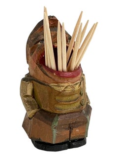 Porte-dents de guerre allemand ANRI en bois sculpté, vintage des années 1920