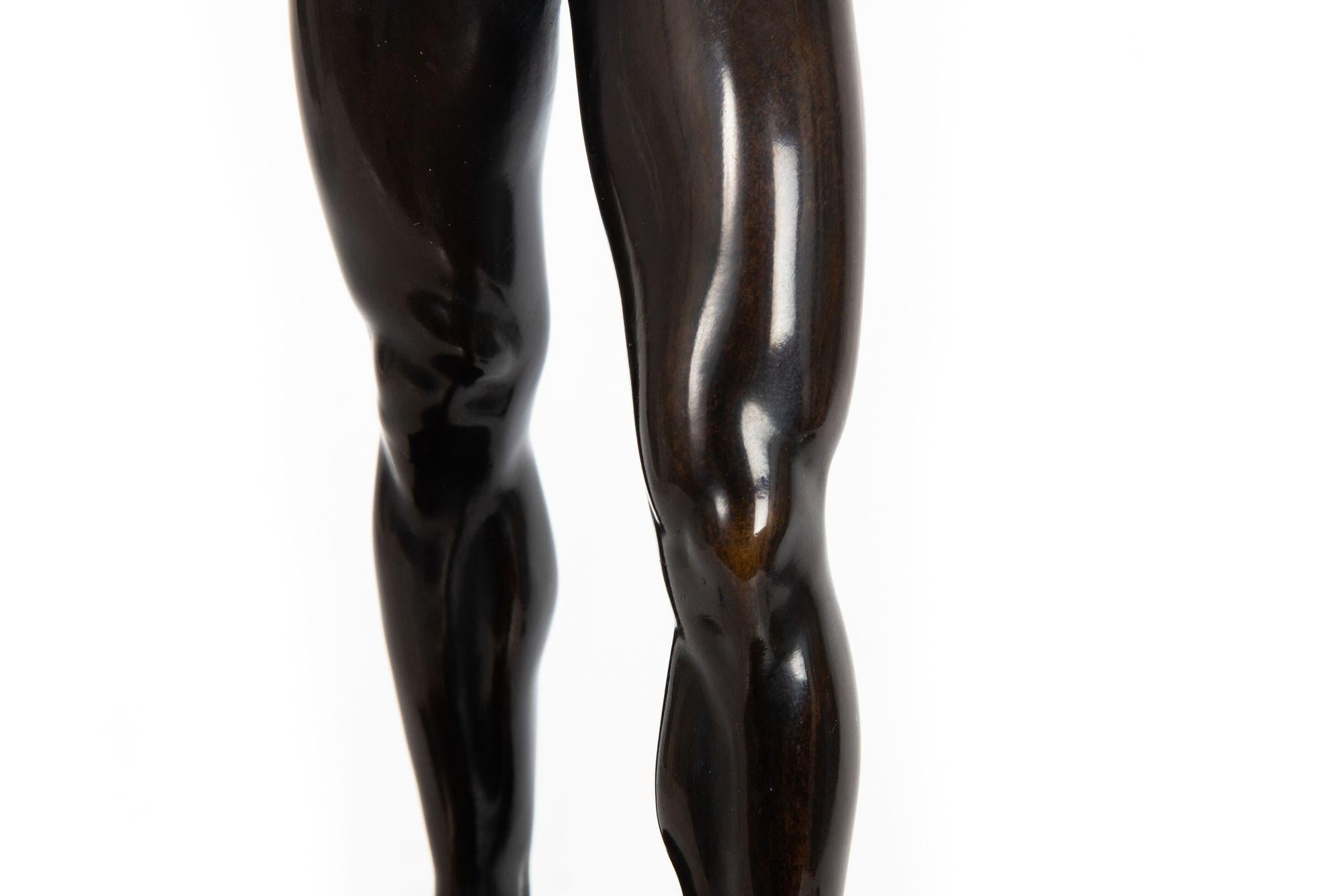German Antique Bronze Sculpture “Fencer” by Fritz Heinemann For Sale 7