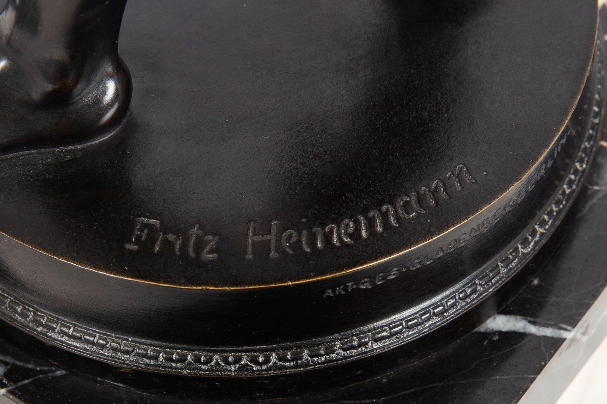 Deutsche antike Bronzeskulptur-Fencer aus Deutschland von Fritz Heinemann im Angebot 7